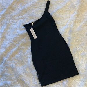 Black one shoulder dress NWT